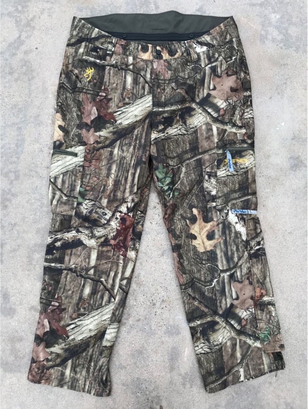 Browning Polyester Cam0 Pre-Vent Odorsmart Pants Mens XXL Mossy Oak Small Hole
